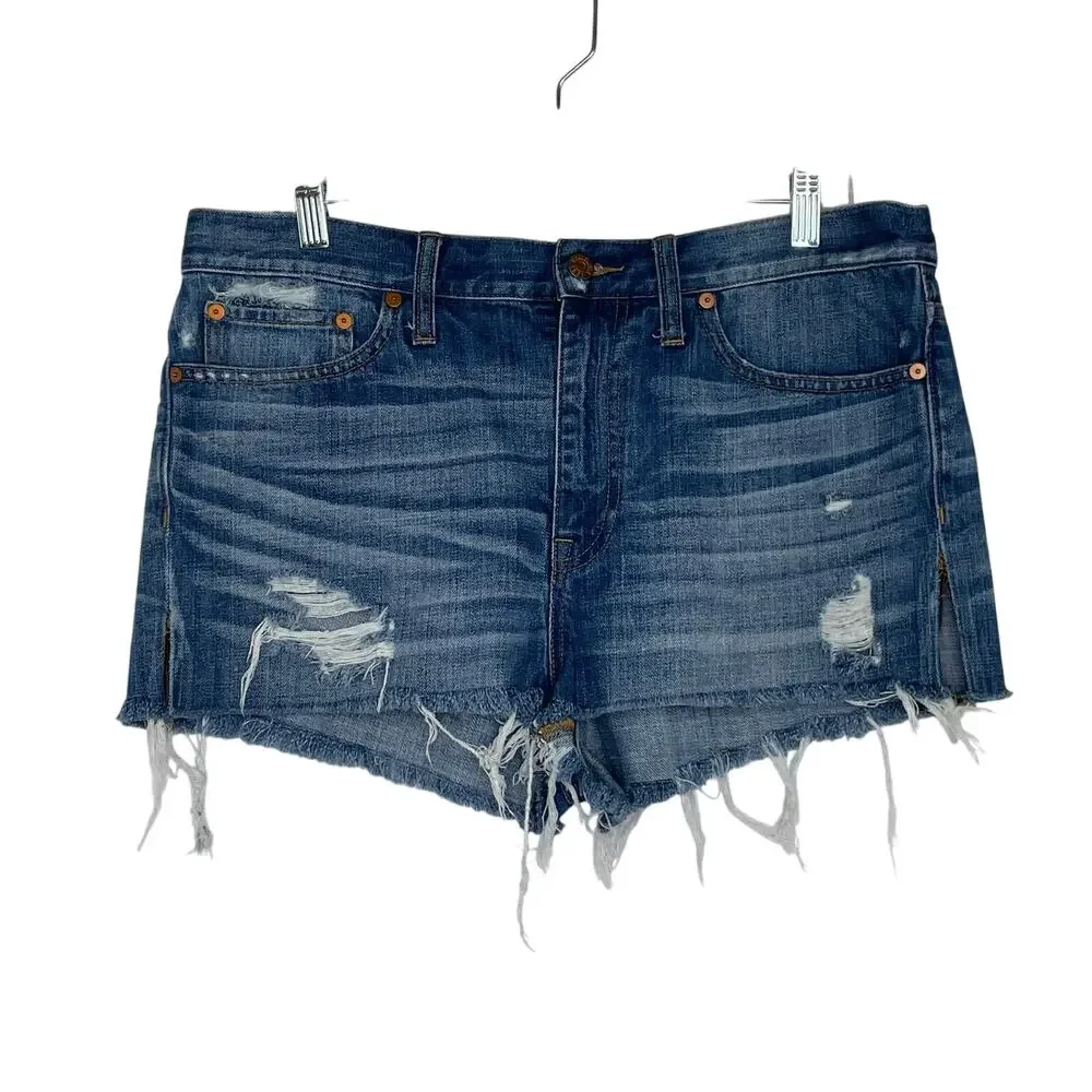 Madewell distressed denim short shorts women's size 28
